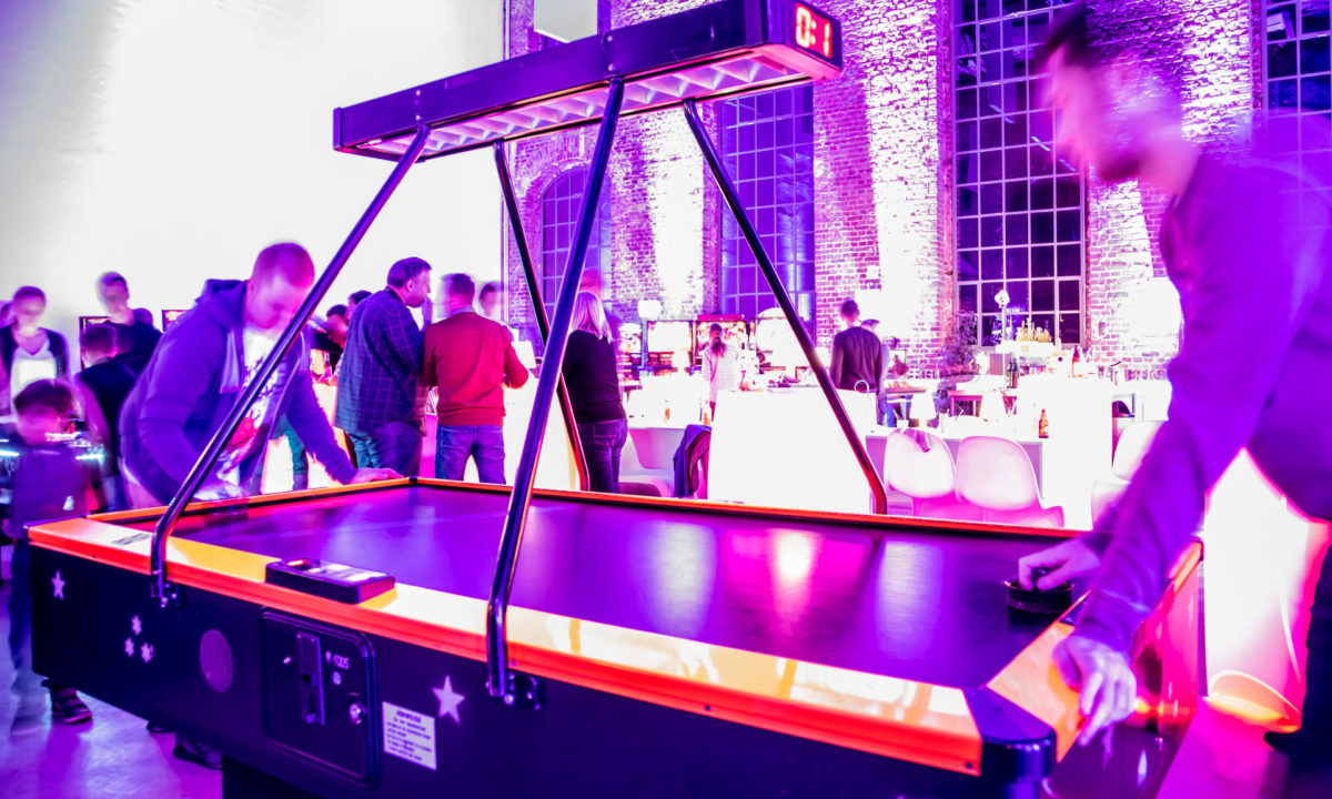 Werkstatt Zeche Waltrop Networking-Event Airhockey